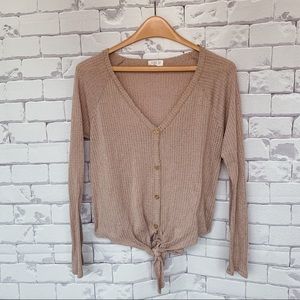 Taupe waffle sweater